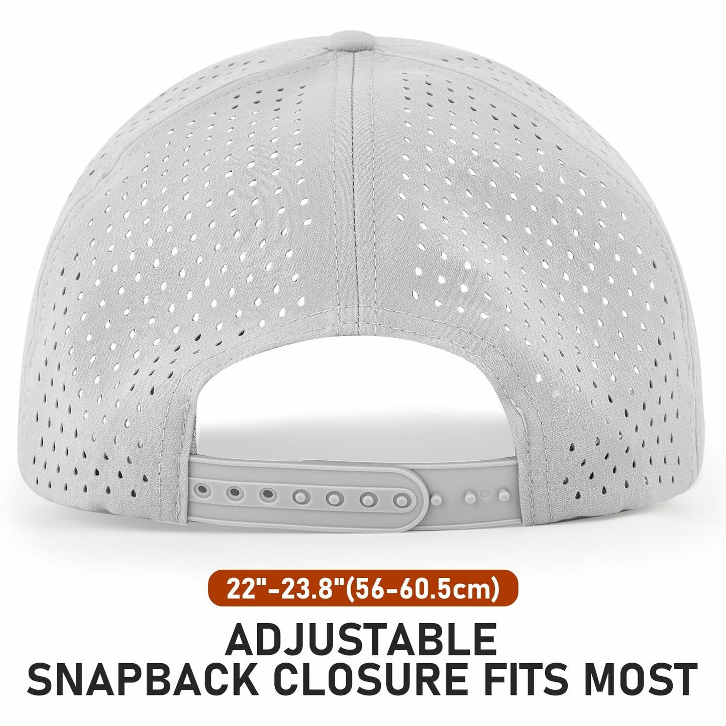 Falidem 5-Panel Trucker Hat Quick Dry Laser Cut Mesh Snapback Baseball Cap