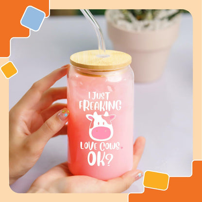 NewEleven 16oz Coffee Mug Cow Gifts For Women Cute Funny Birthday Gift