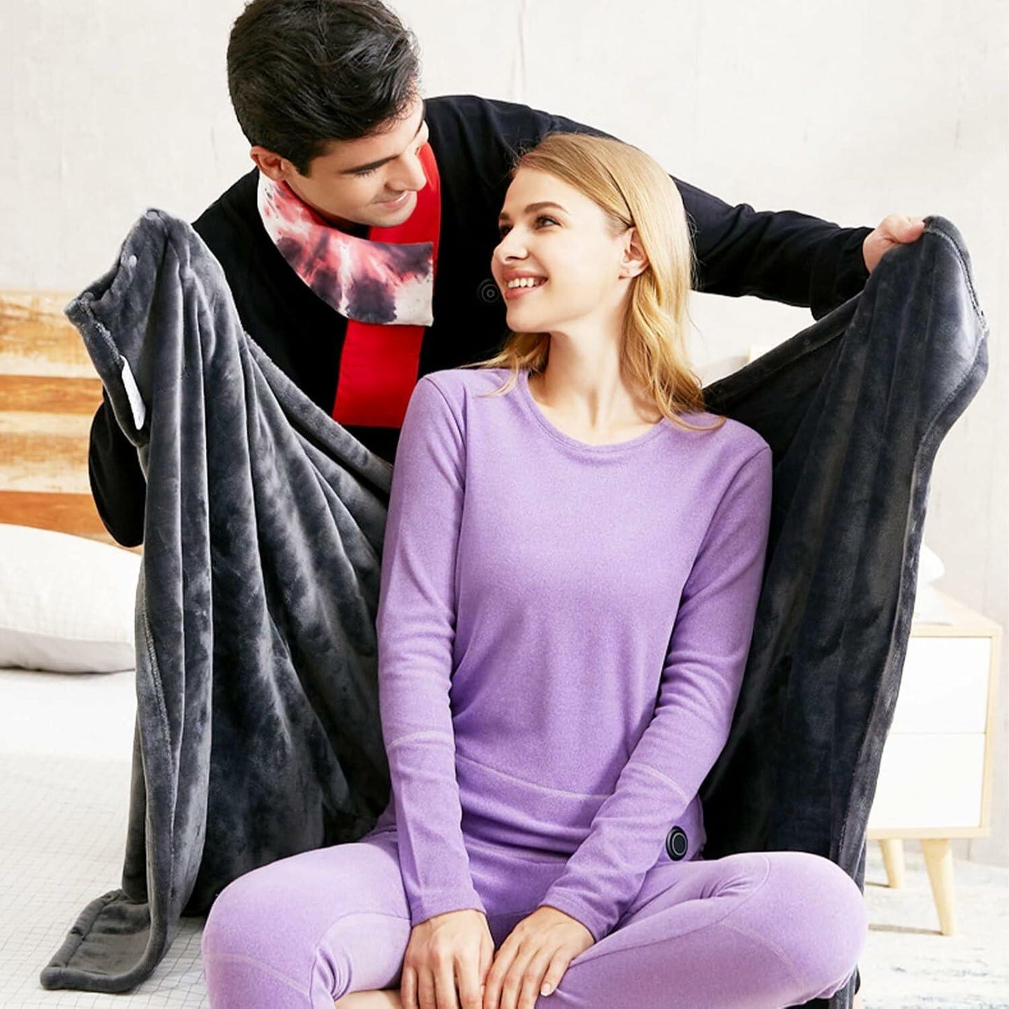 Lailisapex USB Heated Wearable Blanket Shawl Hooded, Portable, 3 Gears