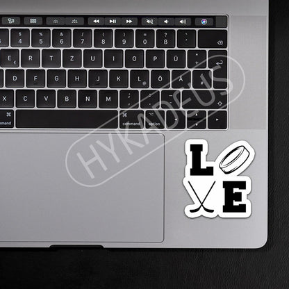 Love Hockey Stickers 3pcs Waterproof Vinyl Decals Laptop Bottle Helmet