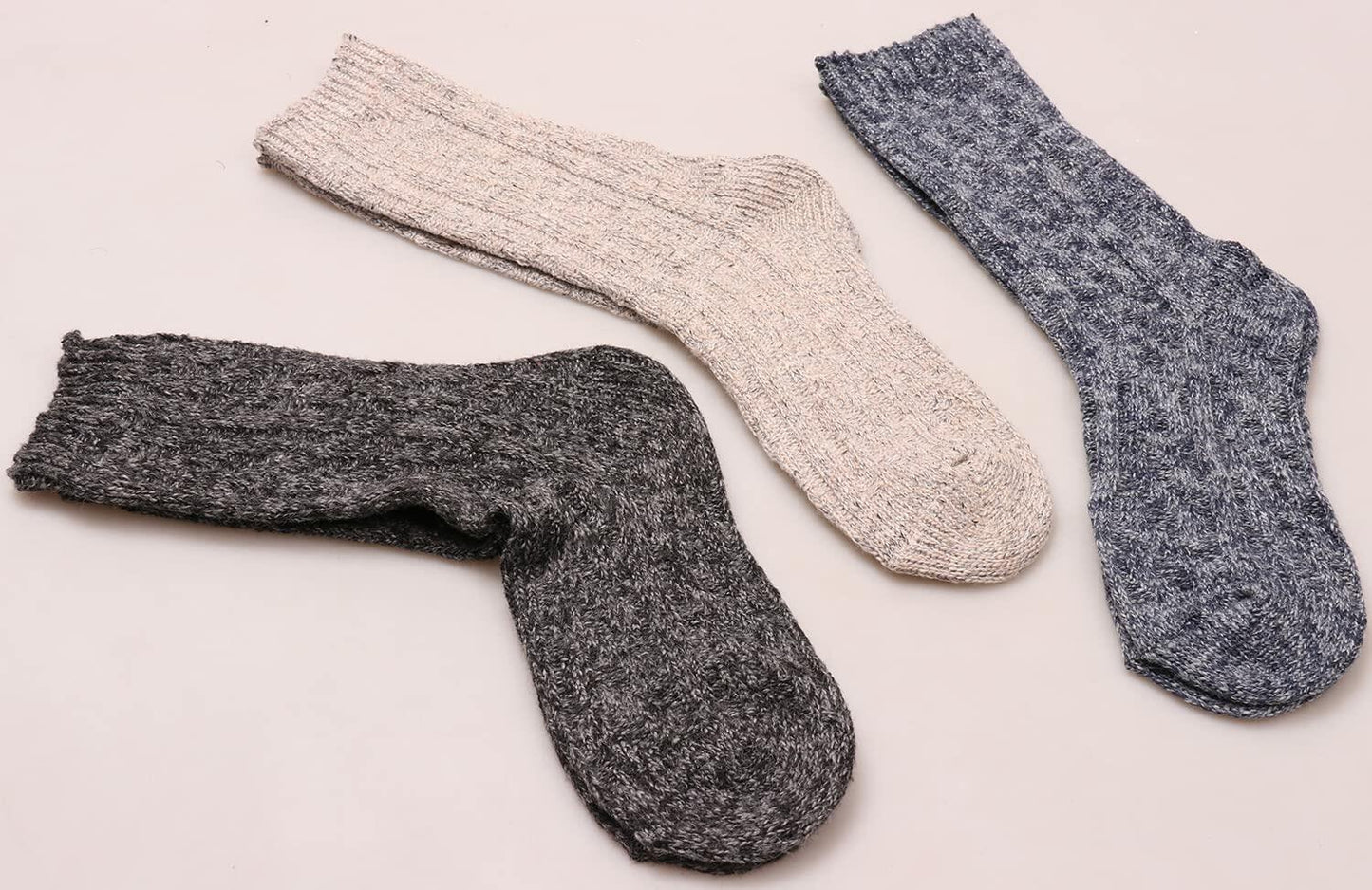 3 Pairs Women’s Winter Wool Cable Knit Knee High Boot Socks Size 5-11