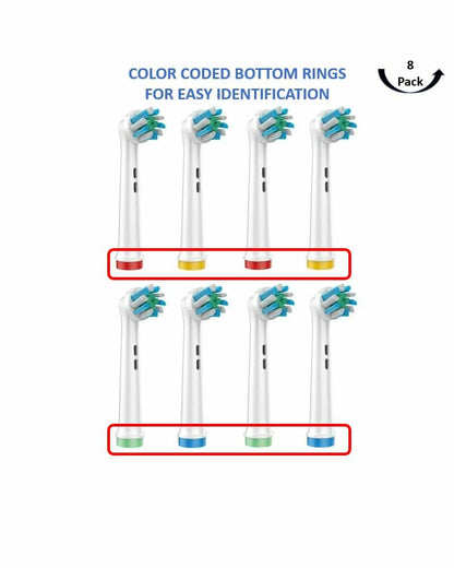 Toothbrush Replacement Heads 8-Pack Plaque Blast Twisted Bristle Oral B