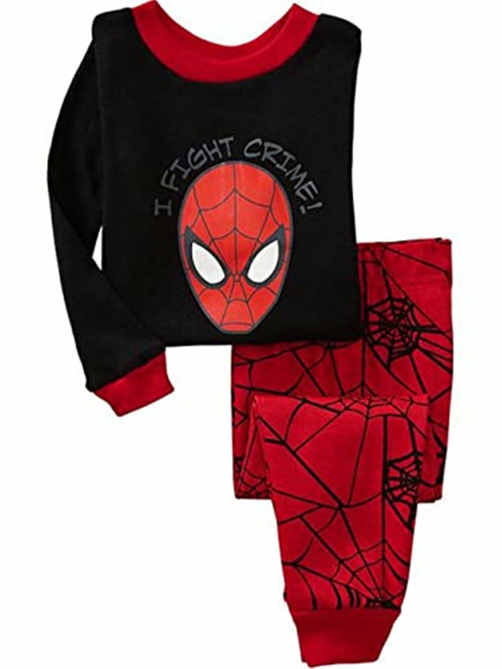 youenyou Toddler Boys Rocket Dinosaur Pajamas Long Sleeve Cotton Sleepwear