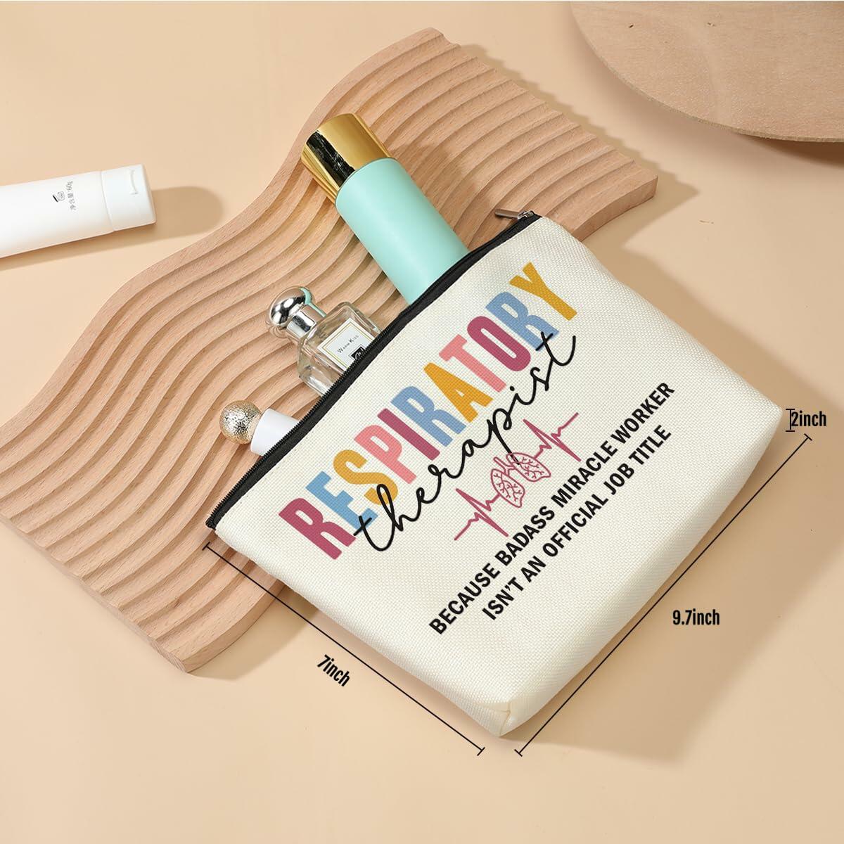Funny Respiratory Therapist Makeup Bag Cosmetic Bag RT Gifts for Women