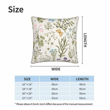 Yaemikoo 2PCS 18x18in Spring Sage Green Floral Pillow Covers Throw Pillow Cases