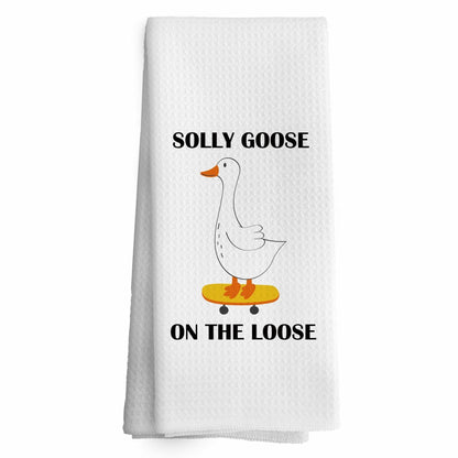 TAEDIN Funny Sarcastic Goose Dish Towel 16x24 Polyester Farmhouse 2-Pack
