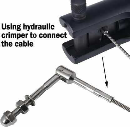 1/8" T316 Stainless Steel Adjustable Cable Railing Kit for 1.5" Metal Post