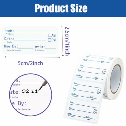 HSDCO Food Container Labels 2x1 Removable Freezer Stickers Blue 500pcs