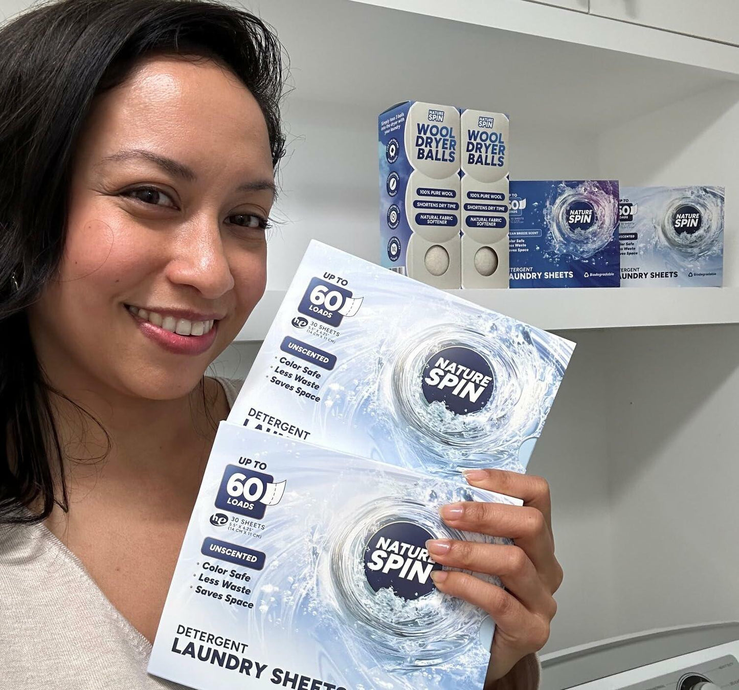 Nature Spin Eco Laundry Detergent Sheets Unscented 30 Count Pack