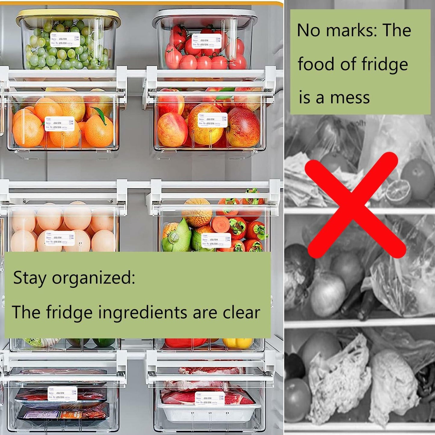 HSDCO Food Container Labels 2x1 Removable Freezer Stickers Blue 500pcs