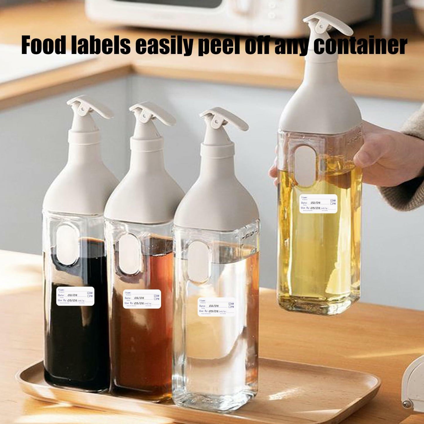 HSDCO Food Container Labels 2x1 Removable Freezer Stickers Blue 500pcs