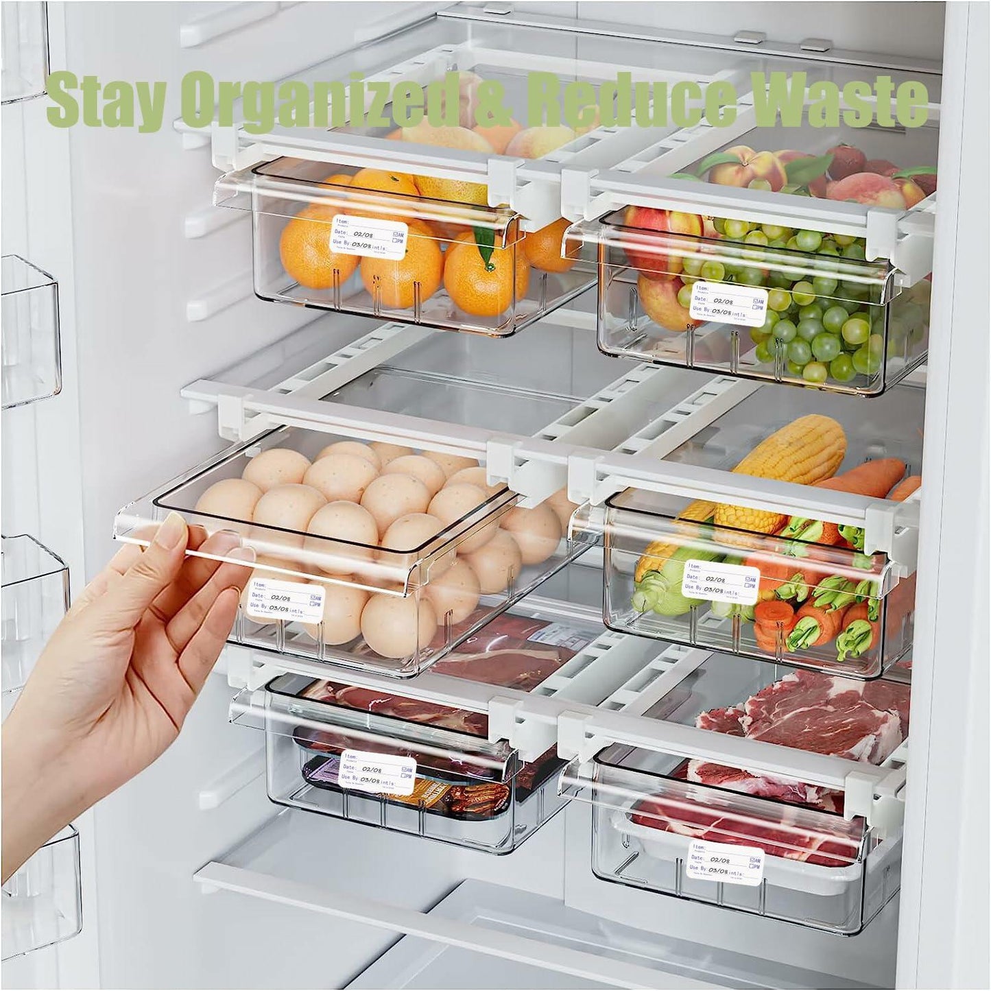 HSDCO Food Container Labels 2x1 Removable Freezer Stickers Blue 500pcs