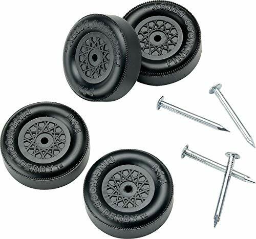 Official Pinewood Derby Wheels and Axles Black 4pcs Set Racing Parts
