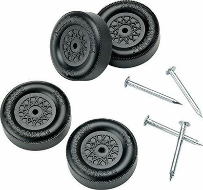 Official Pinewood Derby Wheels and Axles Black 4pcs Set Racing Parts