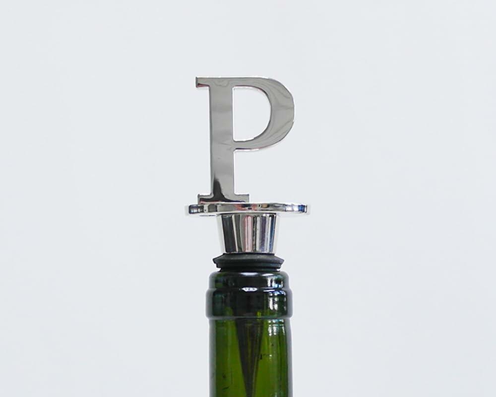 Lutong Letter Gift Set Key Ring Bottle Stopper Silver Set of 2