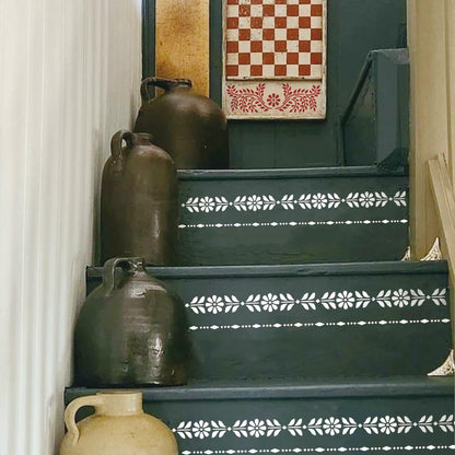 Script Stencil for Wood Painting French Writing Checkerboard Craft