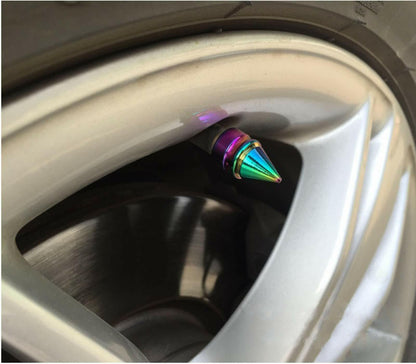 ACCRETION Aluminium Impale Spike Valve Stem Caps Colorful 4 Pack