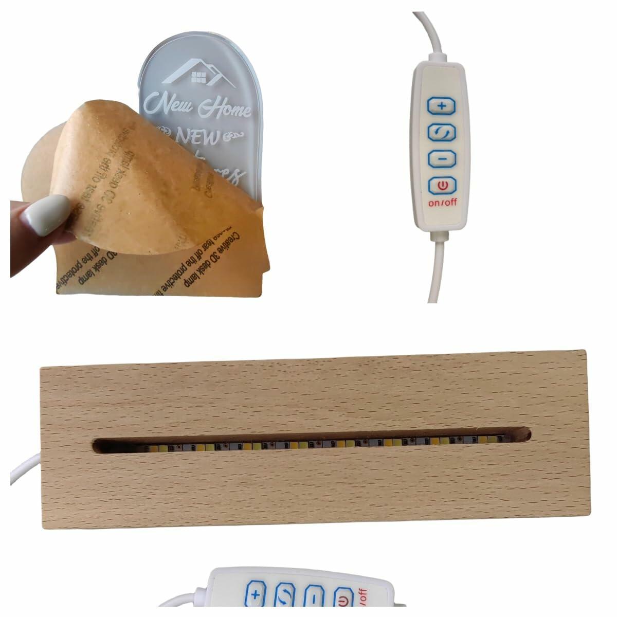 Boniavotlas Dimmable Multicolor Wood Night Light Housewarming Gift
