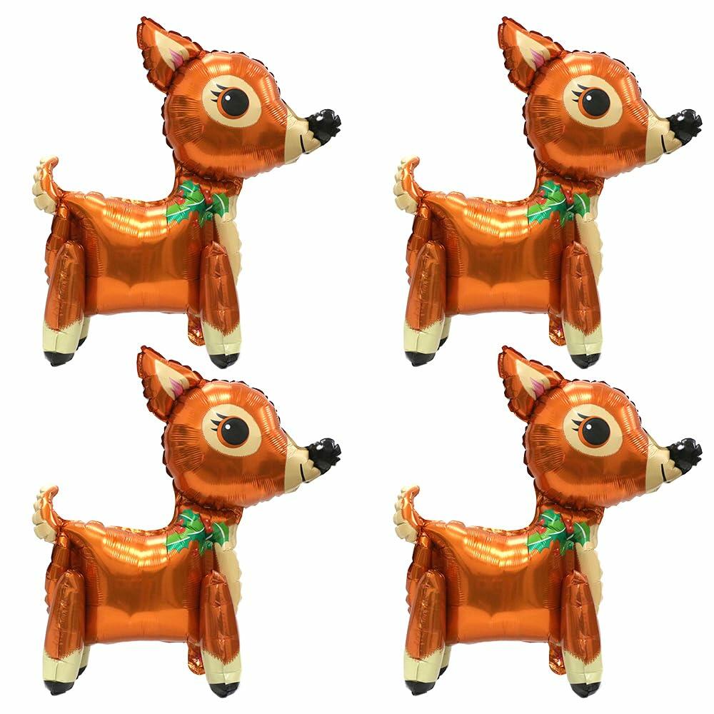 Deermon Christmas Reindeer Walking Animal Balloon Brown Large 4pcs