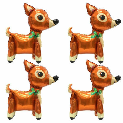 Deermon Christmas Reindeer Walking Animal Balloon Brown Large 4pcs