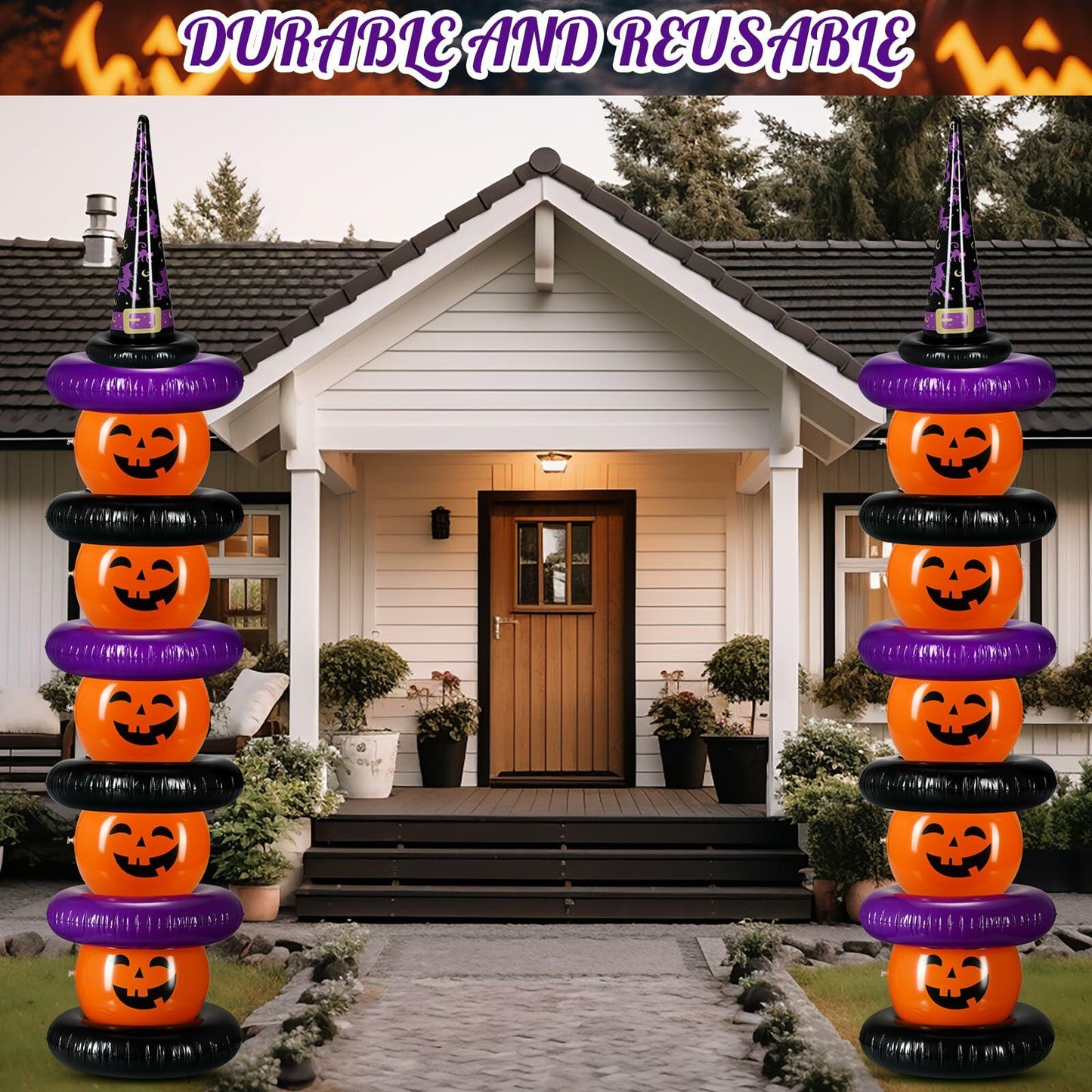 Lunmon Halloween Inflatable Ball Party Kit 24 Pcs Pumpkin Pool Floats