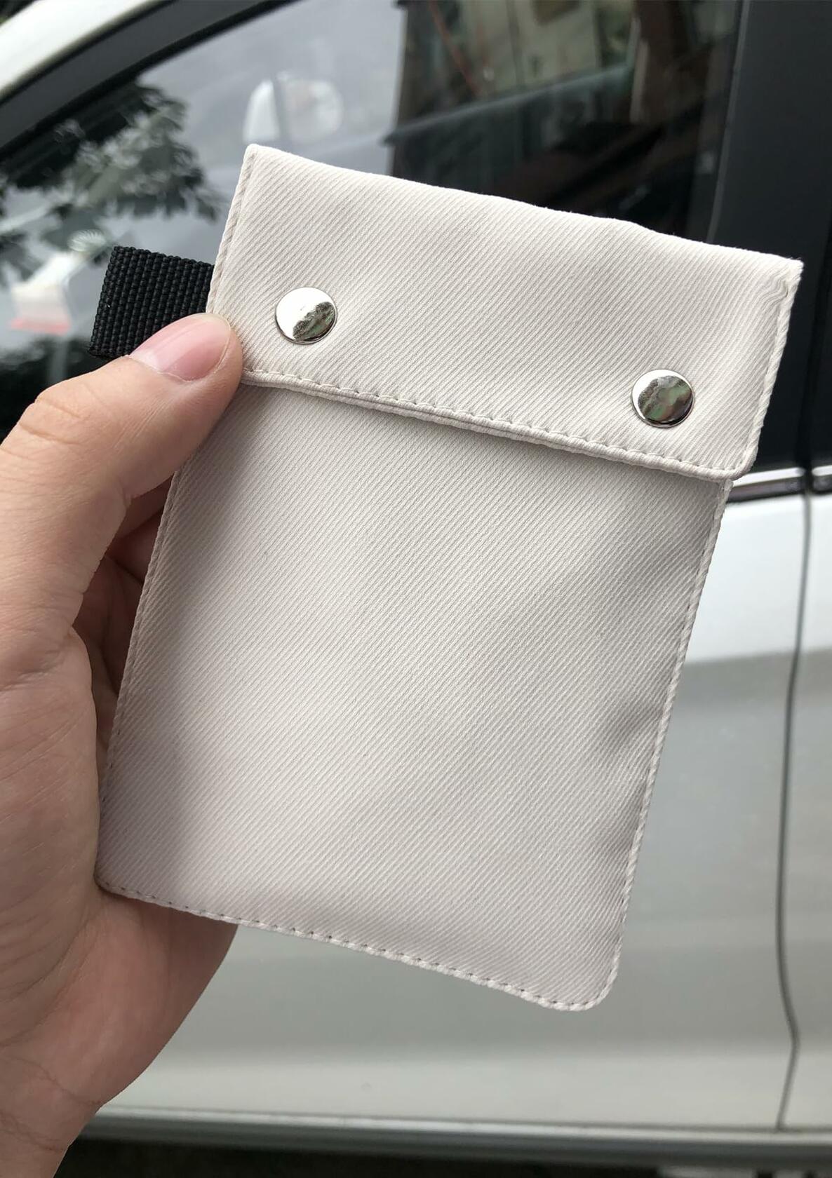 Faraday Bag for Key Fob RFID Signal Blocking Car Key Protector White