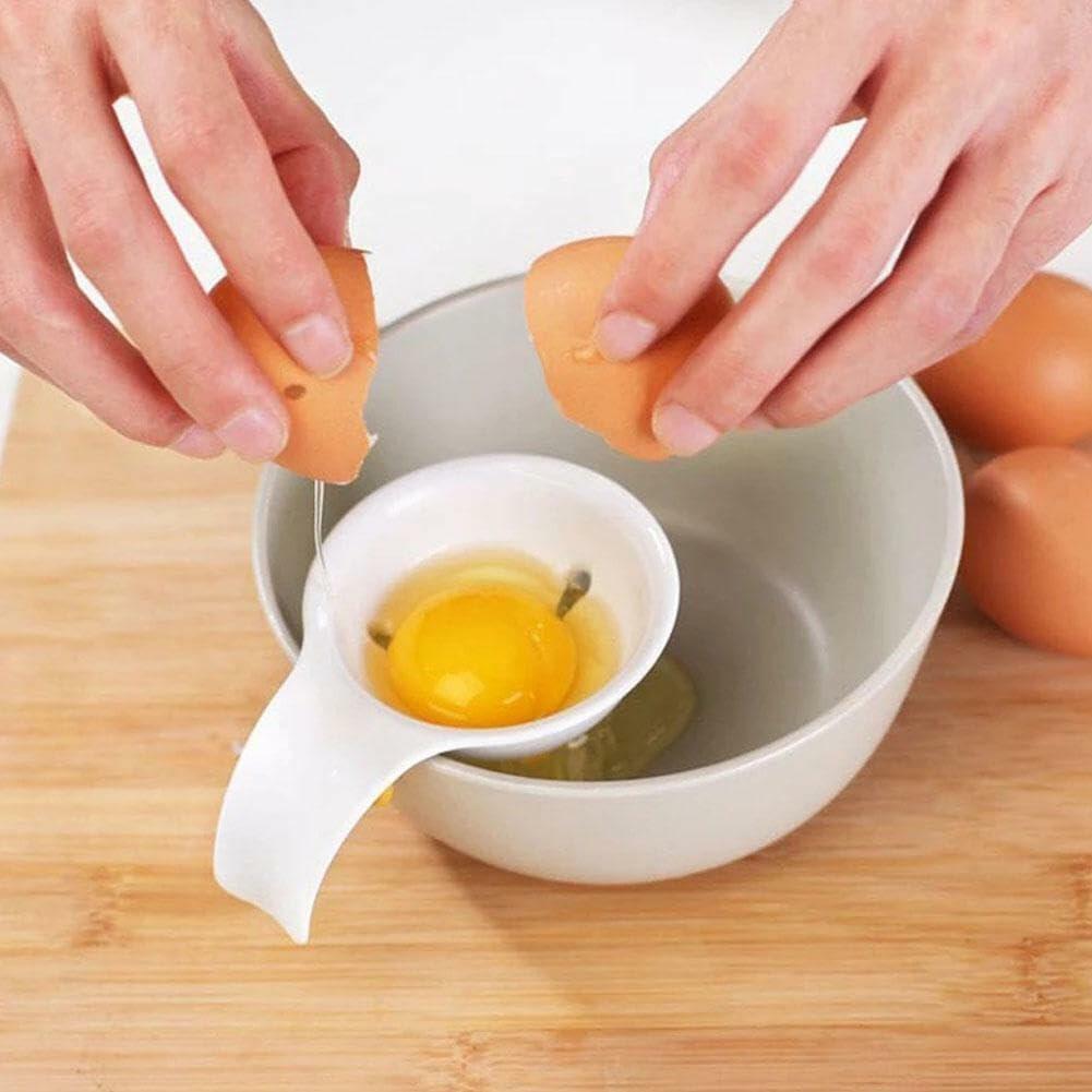 WsjiaboFux White Egg Yolk Separator Plastic Strainer for Baking 1 Count