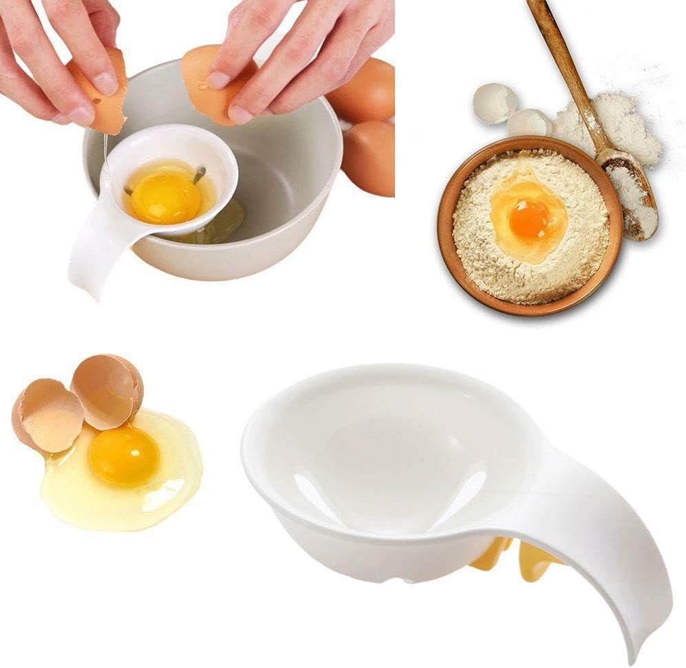 WsjiaboFux White Egg Yolk Separator Plastic Strainer for Baking 1 Count
