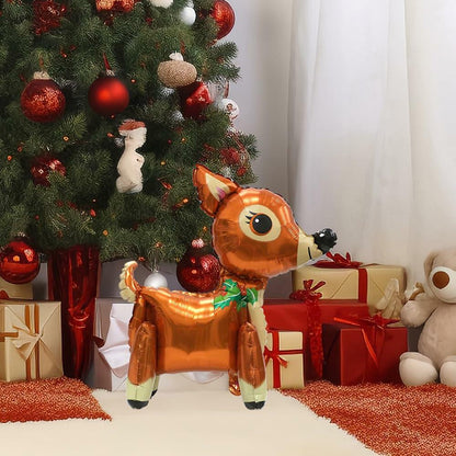 Deermon Christmas Reindeer Walking Animal Balloon Brown Large 4pcs