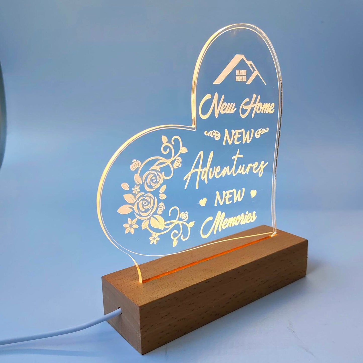 Boniavotlas Dimmable Multicolor Wood Night Light Housewarming Gift