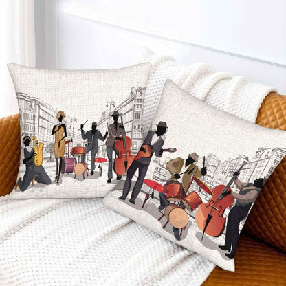 Boqpolu Movie Music Theme Pillow Covers Set of 2 18x18 Inch Multi-0006