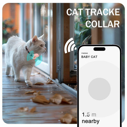 Odokele AirTag Cat Collar Breakaway Reflective with Bell Pink 9-13 in