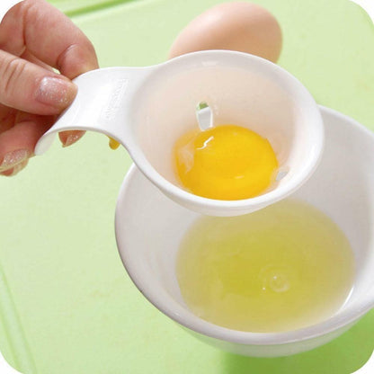 WsjiaboFux White Egg Yolk Separator Plastic Strainer for Baking 1 Count