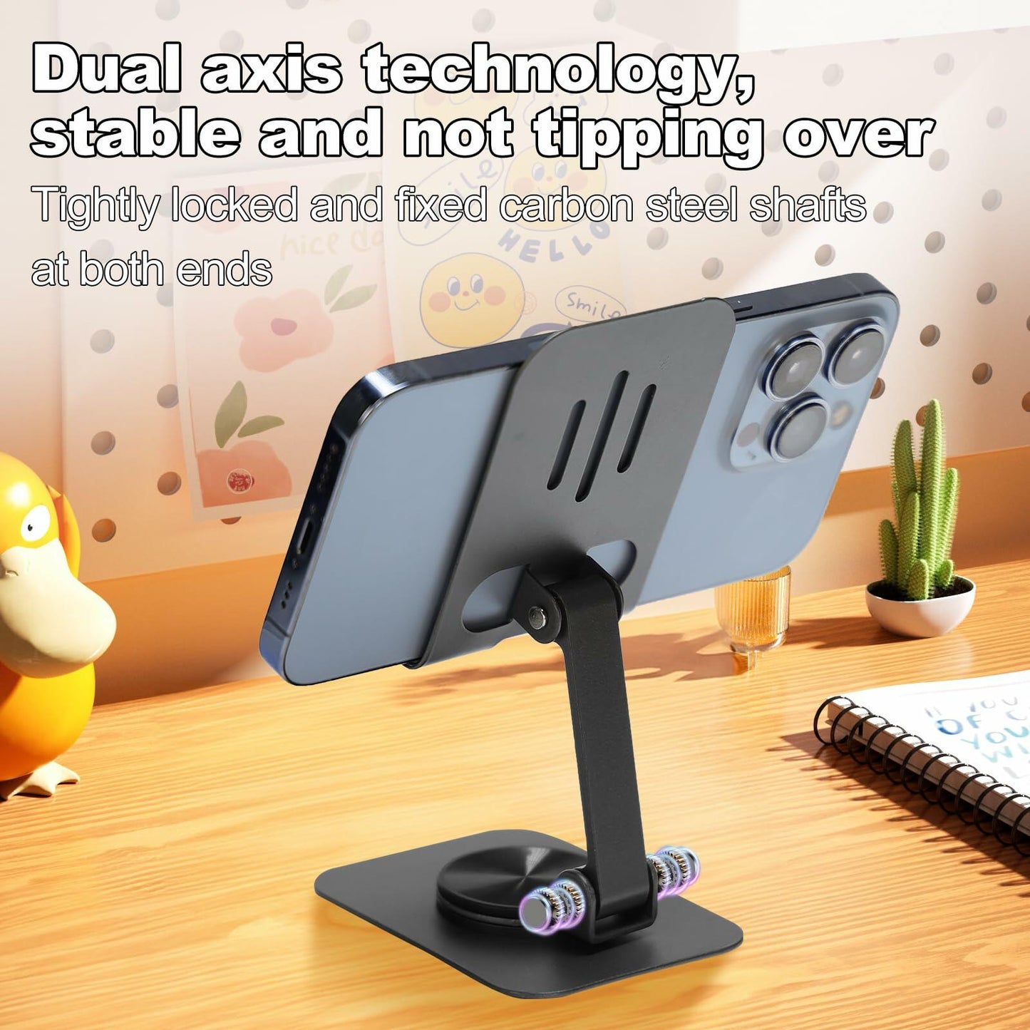 Joe zlvy Cell Phone Stand 360° Rotatable Adjustable Foldable Silvery