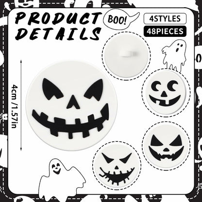 Amyhill Halloween Ghost Cupcake Toppers Rings 48 Pack Party Supplies