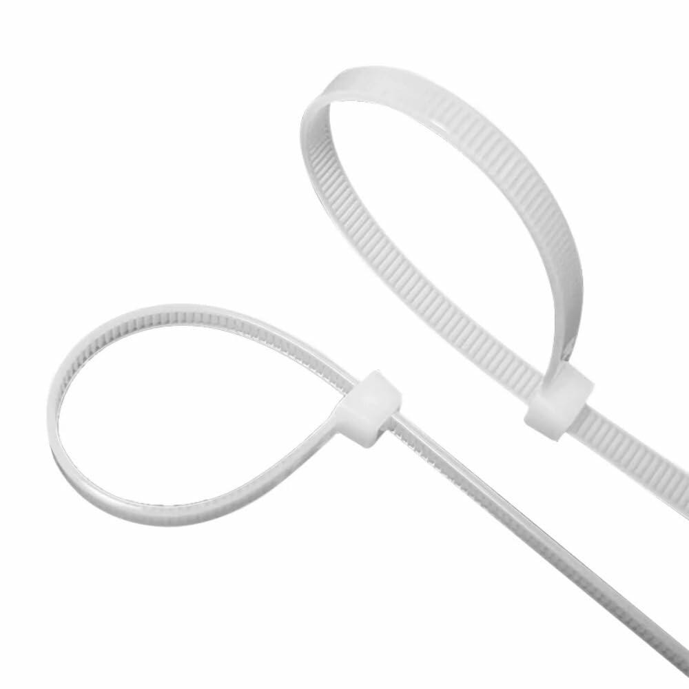AUHKO 8in Heavy Duty Nylon Zip Cable Ties White 121lbs Tensile Strength