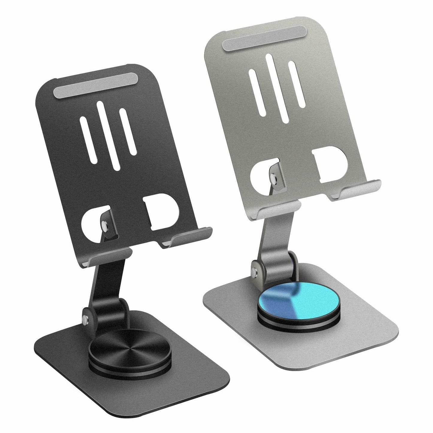 Joe zlvy Cell Phone Stand 360° Rotatable Adjustable Foldable Silvery
