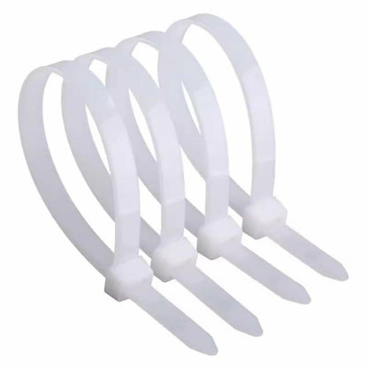 AUHKO 8in Heavy Duty Nylon Zip Cable Ties White 121lbs Tensile Strength
