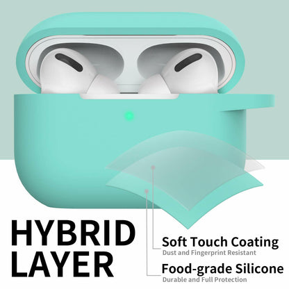 GMUDA Silicone Cover for AirPods Pro 1 & 2 with Keychain Mint Green