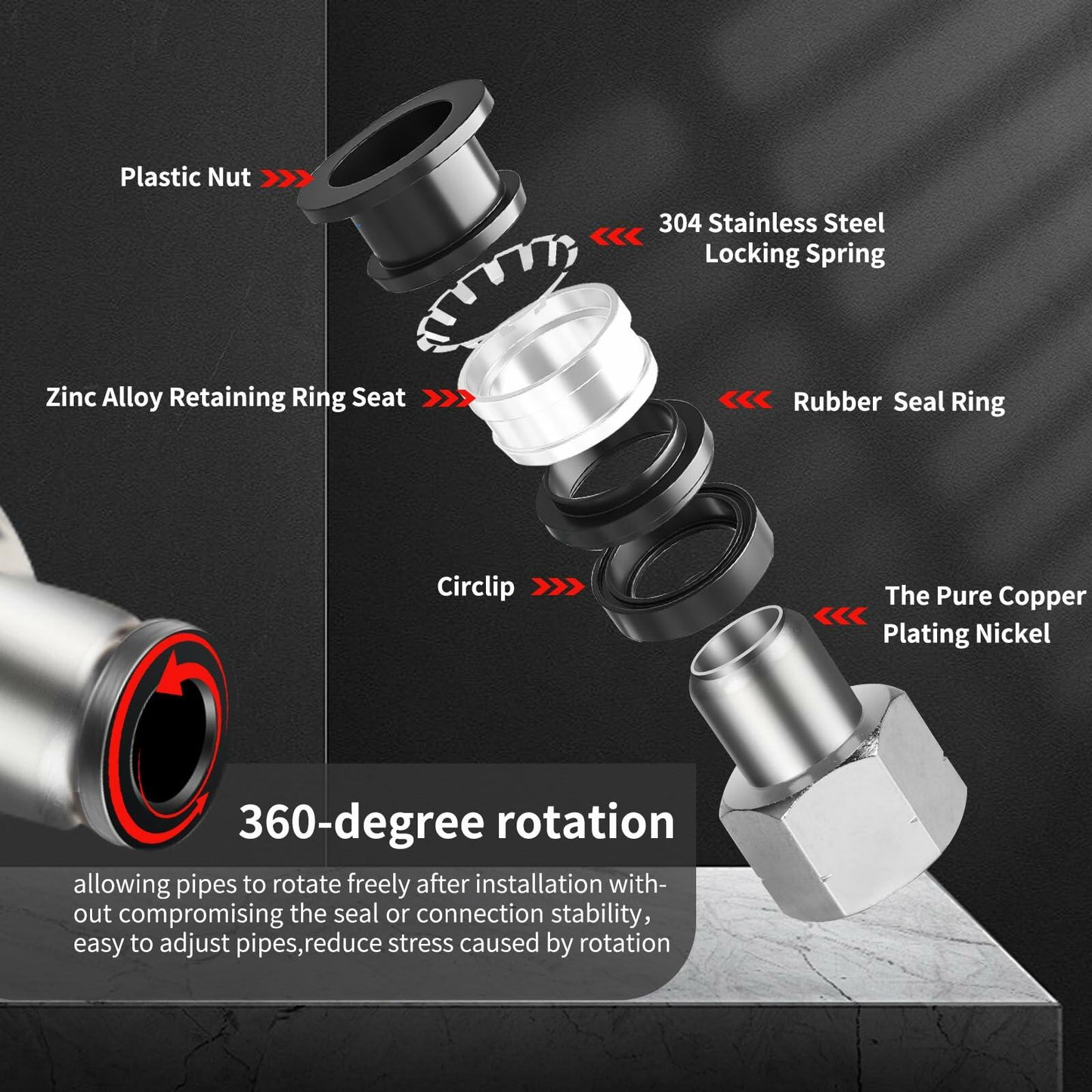 QITUO Push to Connect Fittings 8mm x 1/4 NPT Male Straight 15 Pcs