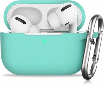 GMUDA Silicone Cover for AirPods Pro 1 & 2 with Keychain Mint Green