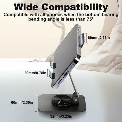 Joe zlvy Cell Phone Stand 360° Rotatable Adjustable Foldable Silvery