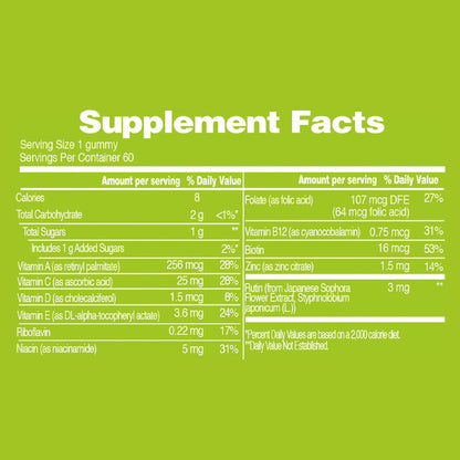 FREEYU Kids Immunity Multivitamin Gummies B12 Zinc Vitamin C 60ct
