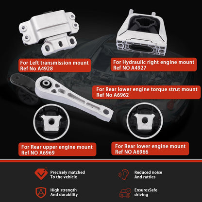 QRYIPPDM Engine Motor Mount Set for Ford Focus 2.0L Auto 2000-2004