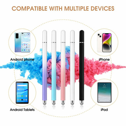 KRSABO 2-in-1 Capacitive Touch Screen Stylus Pen 2 Pack Black White Aluminum