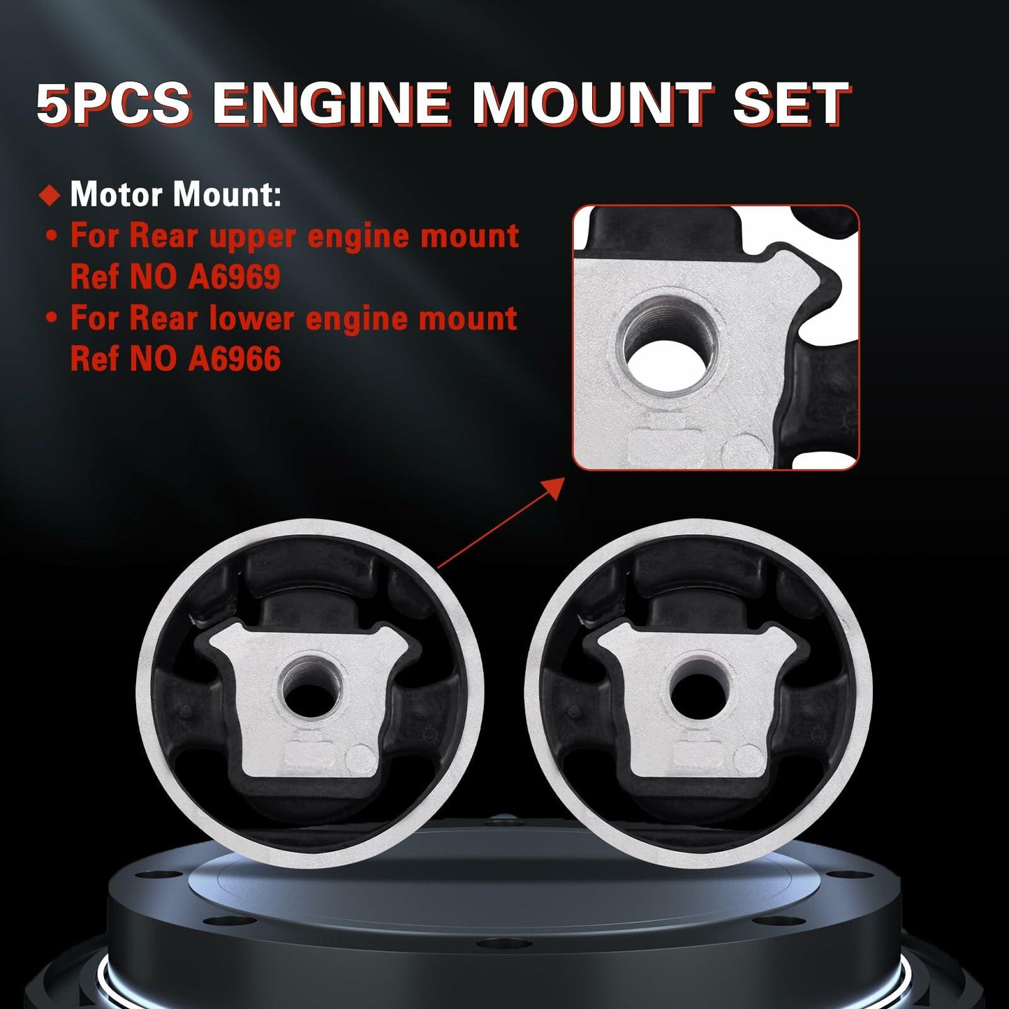 QRYIPPDM Engine Motor Mount Set for Ford Focus 2.0L Auto 2000-2004
