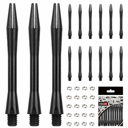 CyeeLife Dart Shafts 15 Pack with O Rings Dart Accessories Black