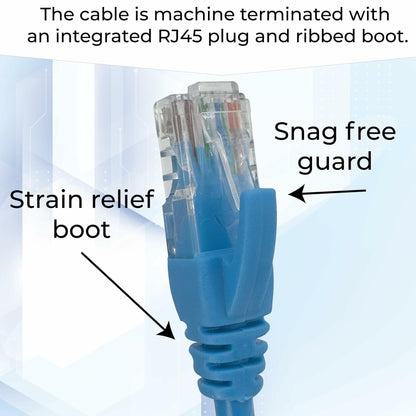 NTCFL Cat6 Patch Cable 1m Light Blue 10Gbps 250MHz Gold Plated Tips