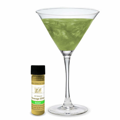 Lux Life Edible Drink Glitter Green Food Grade for Cocktails Wine 4g