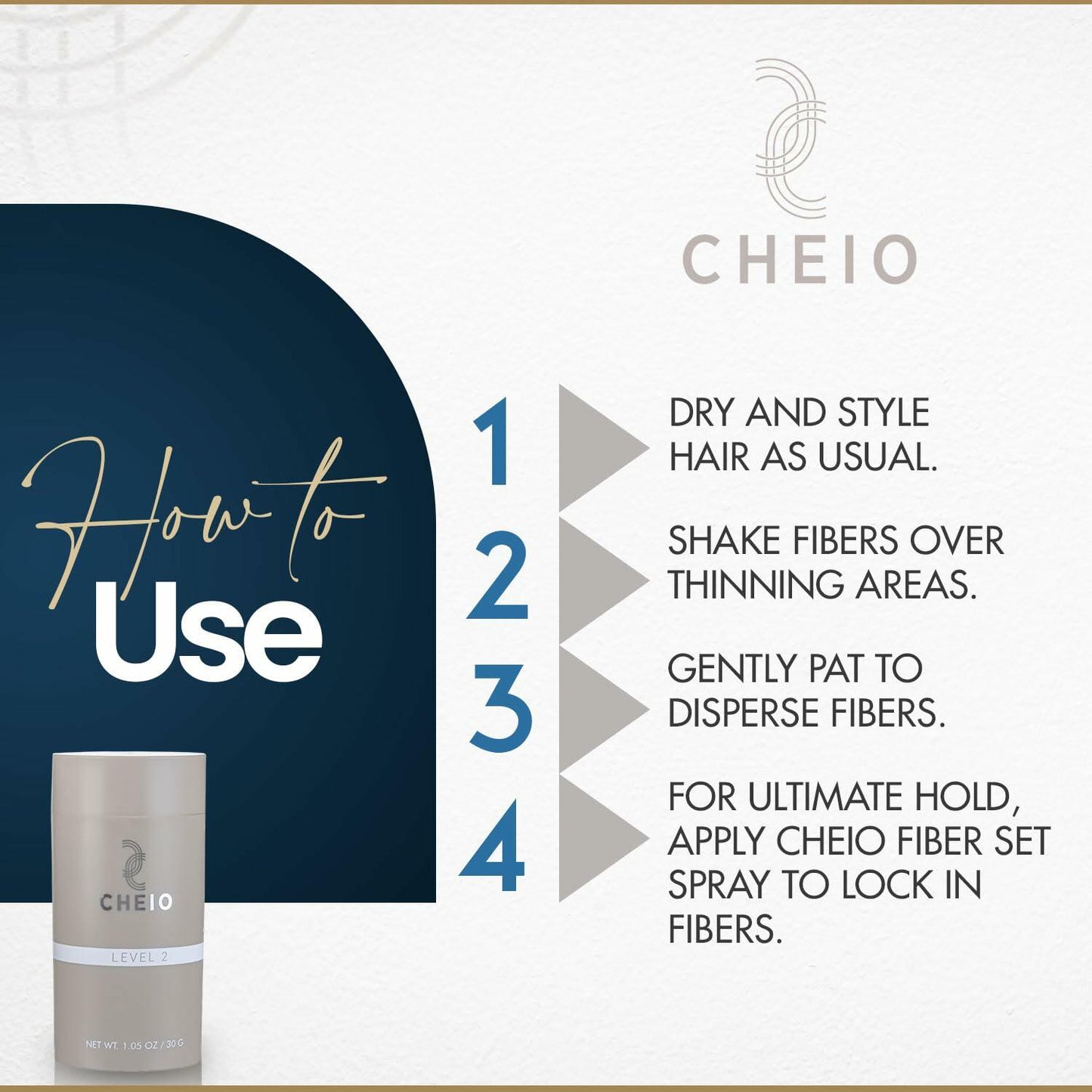 Cheio Hair Thickening Fibers Keratin Level 2 Light Brown 30g Bald Spots